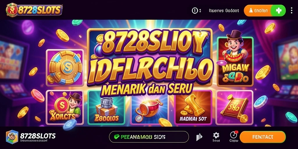 Screenshot gameplay 8728SLOTS yang menunjukkan gulungan permainan yang seru.