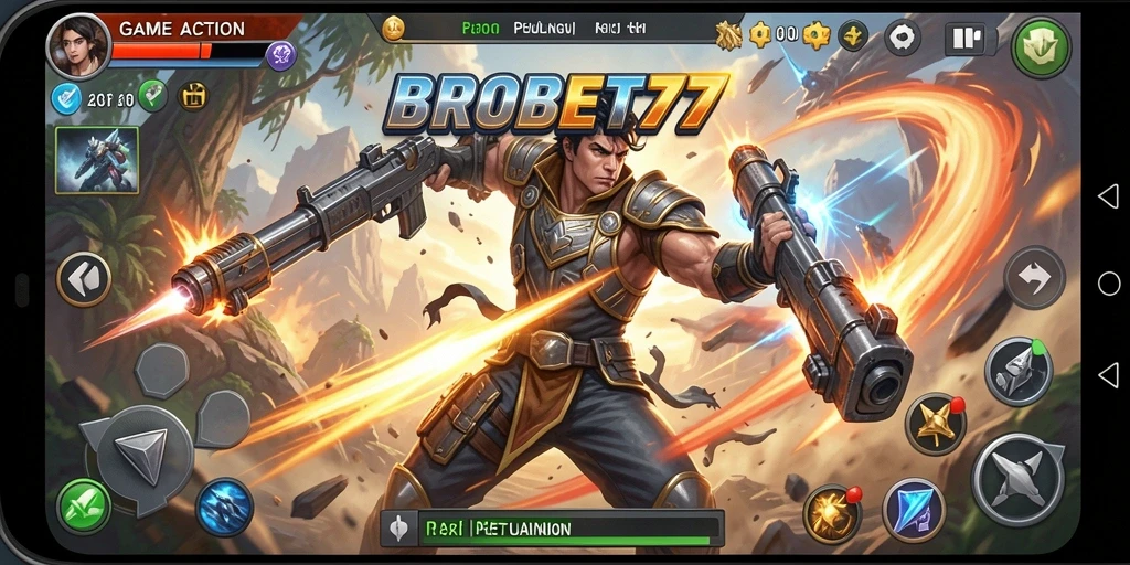 Tampilan gameplay BROBET77 dengan aksi dan pertarungan yang seru.