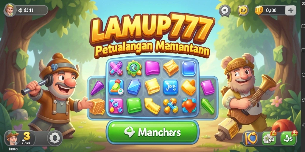 Tampilan gameplay menakjubkan dari LAMPU777 saat mencocokkan lampu.