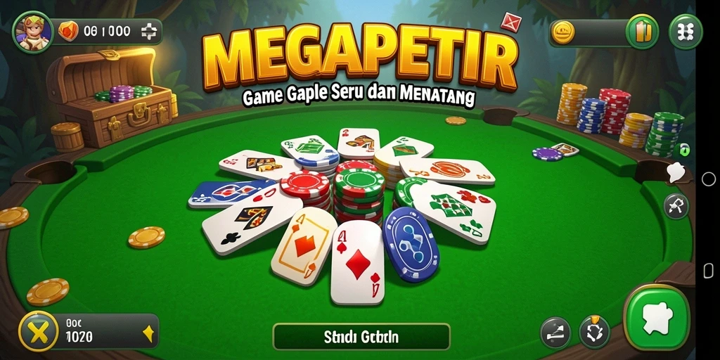 Tampilan gameplay Gaple yang menegangkan dan menarik di MEGAPETIR.