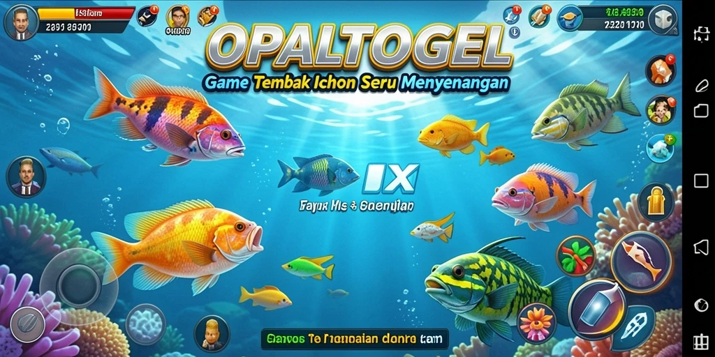 Tampilan gameplay seru Tembak Ikan dalam OPALTOGEL.