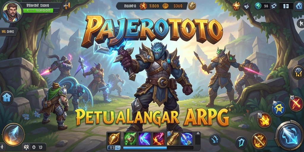 Screenshot utama menampilkan aksi seru di dunia ARPG PAJEROTOTO.