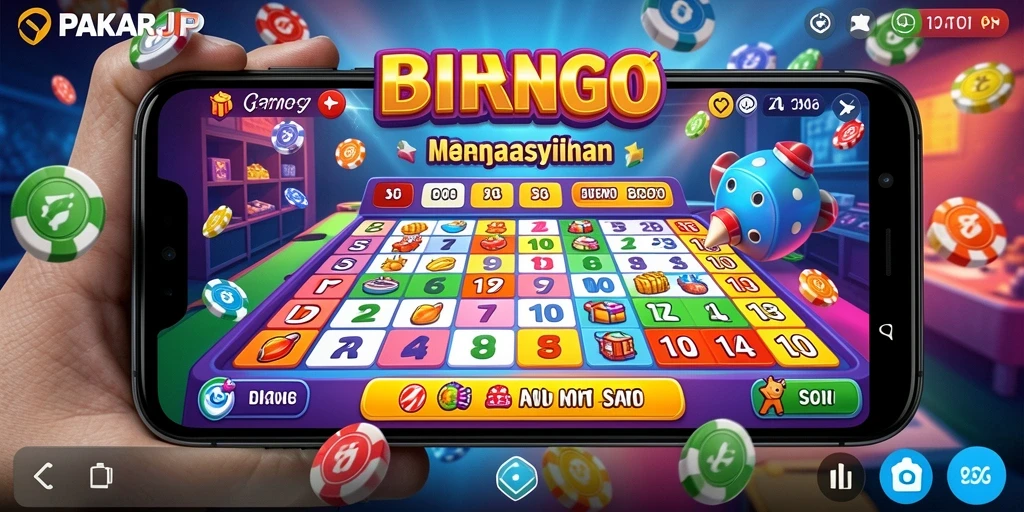 Tampilan utama gameplay Bingo di PAKARJP saat permainan berlangsung.