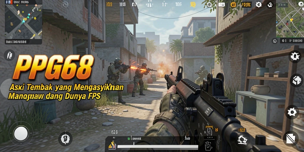 Tampilan gameplay PGG68 dengan aksi tembak menembak yang intens.