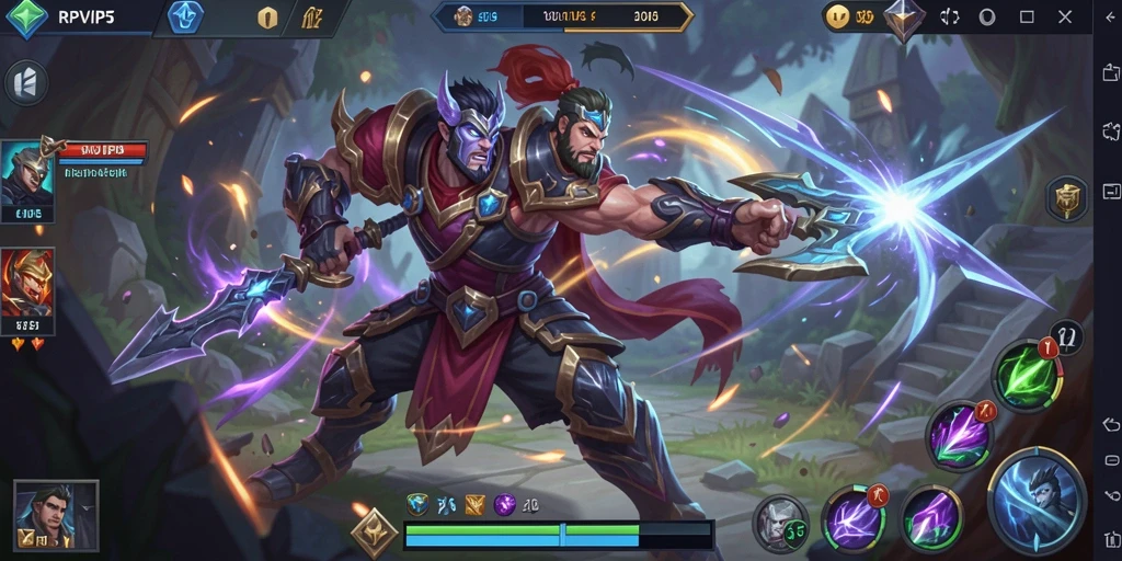 Tampilan gameplay RPVIP5 yang penuh aksi dalam pertarungan MOBA.