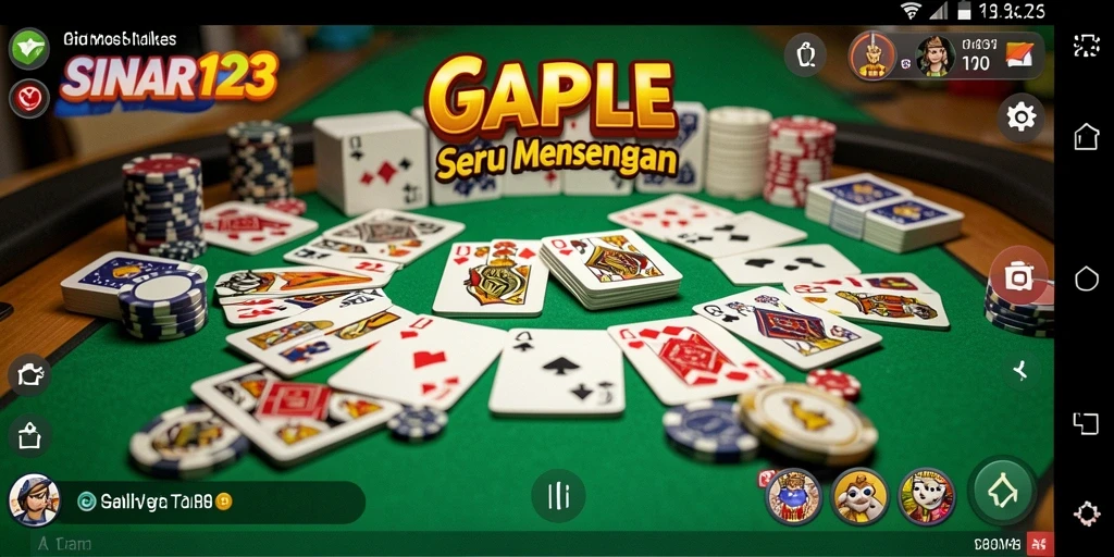 Screenshot gameplay SINAR123 yang menarik dengan suasana bermain Gaple.