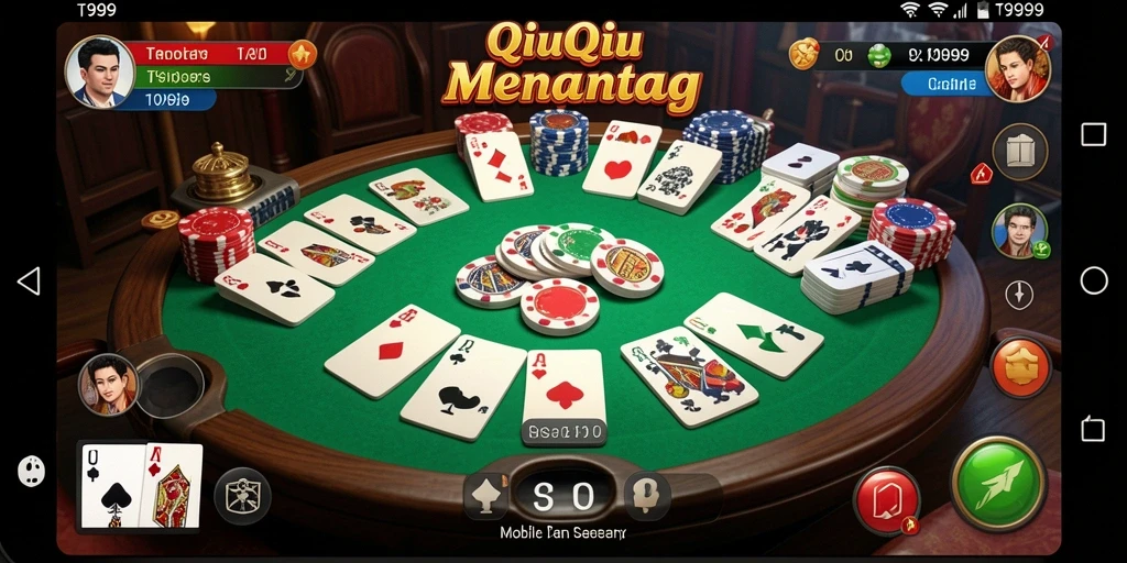 Tampilan gameplay QiuQiu yang mendebarkan dalam T9999.